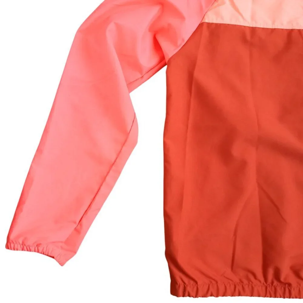 The North Face Youth XL Windbreaker Jacket Orange Colorblock Hooded Lightweight